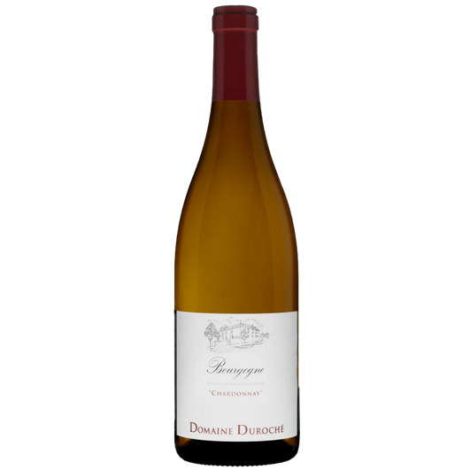 Domaine Duroché 2022 Bourgogne wine bottle photographed for catalog listing _red_wine_bottle
